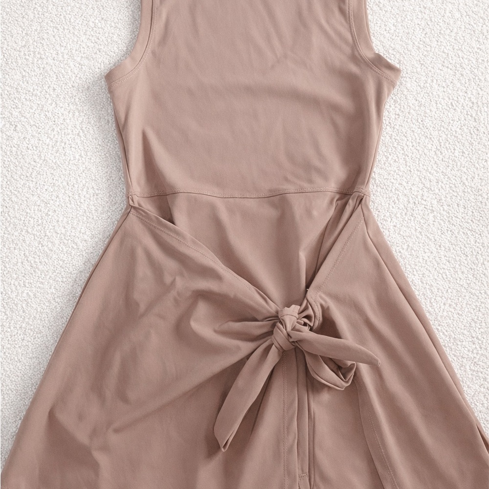 Blush Knot Wrap Athletic Tennis Dress Skort Romper Built-In Shorts Size L